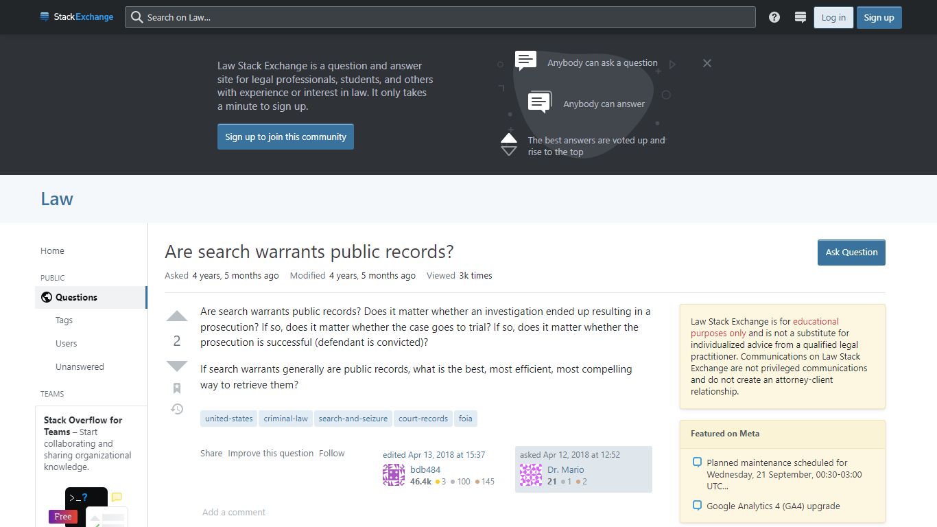 Are search warrants public records? - Law Stack Exchange