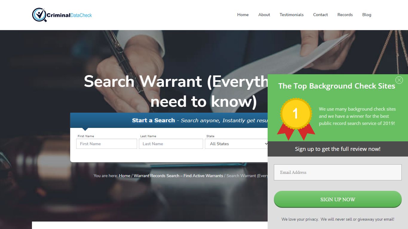 Search Warrant (Everything you need to know) - Criminal Data Check